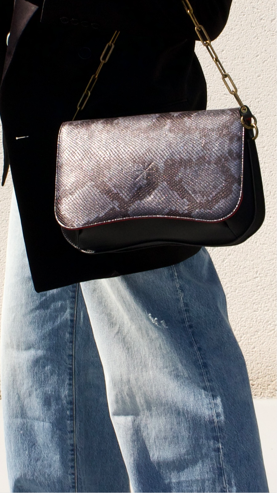 COFFRET SAC BABY DOUBLE PYTH GRIS/KHARA NOIR