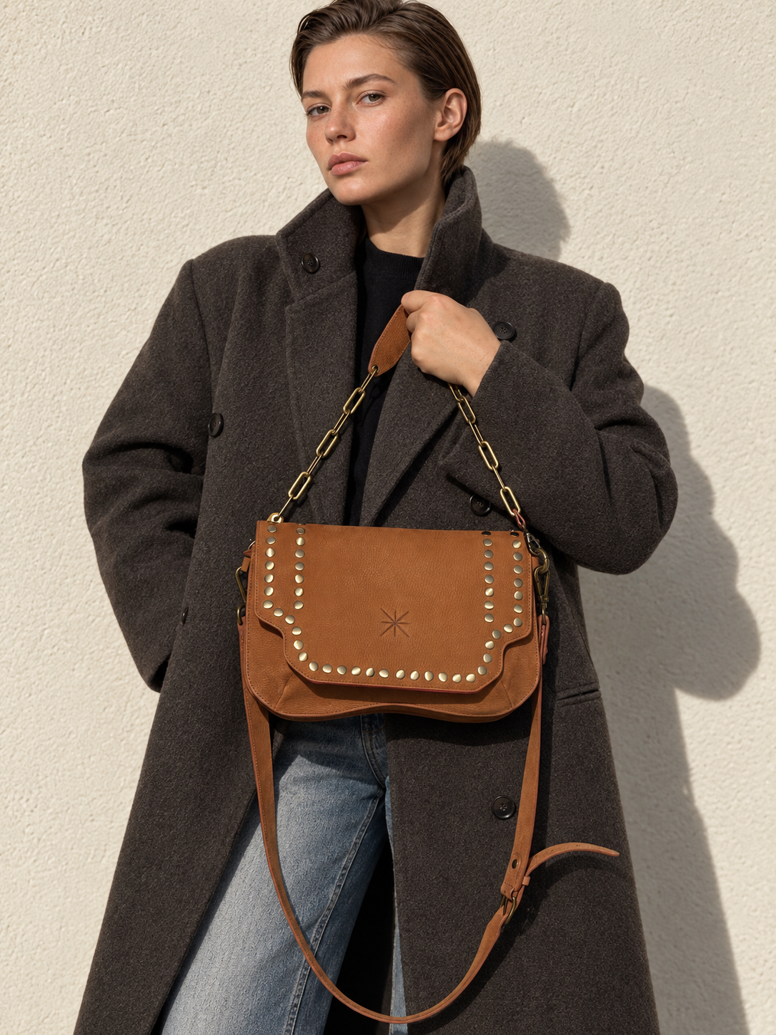 SAC BABY SIDIA DOUBLE NUBUCK CAMEL