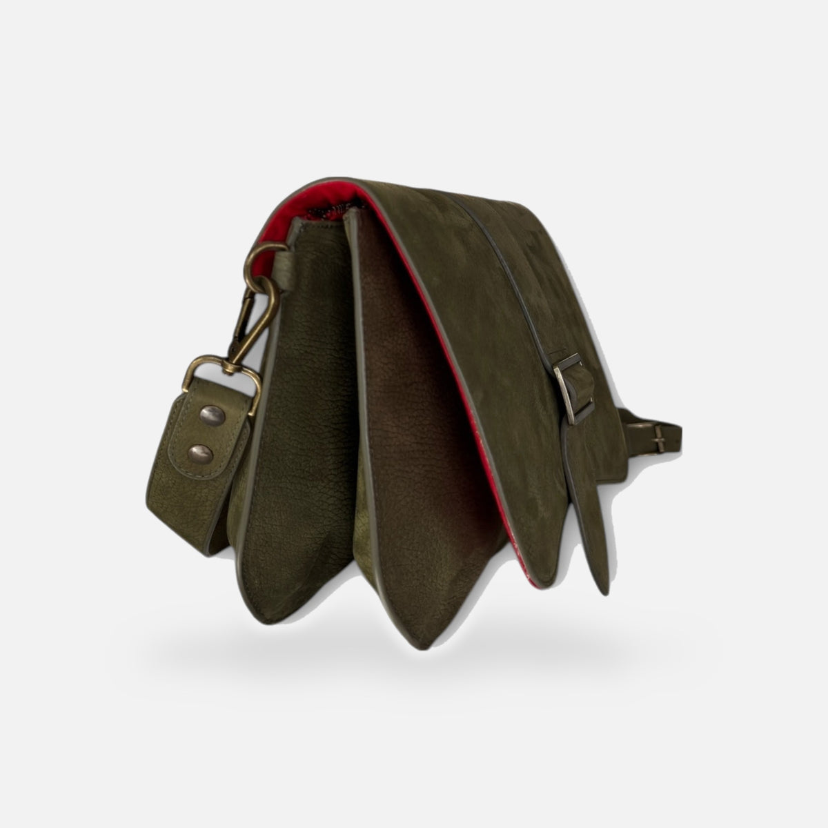 Sac baby double thara kaki, autre vue sur fond gris clair