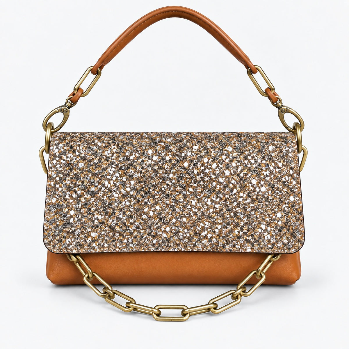 Sac Gemma cuir camel or antique, vue 2