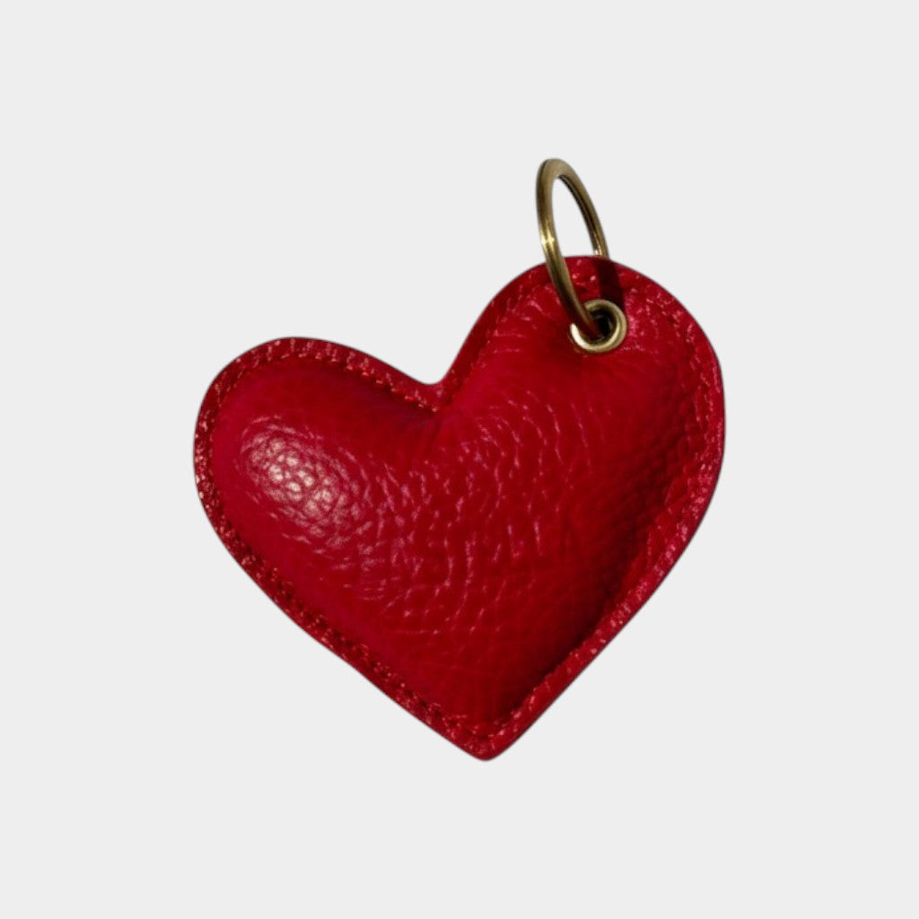 PORTE-CLÉS CUIR COEUR ROUGE