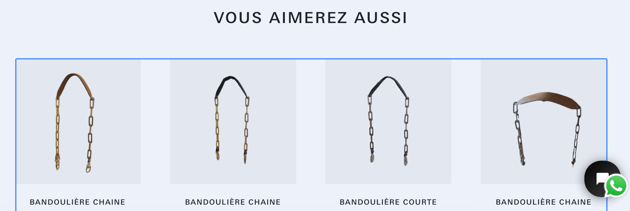 "Vous aimerez aussi" / produits complémentaires