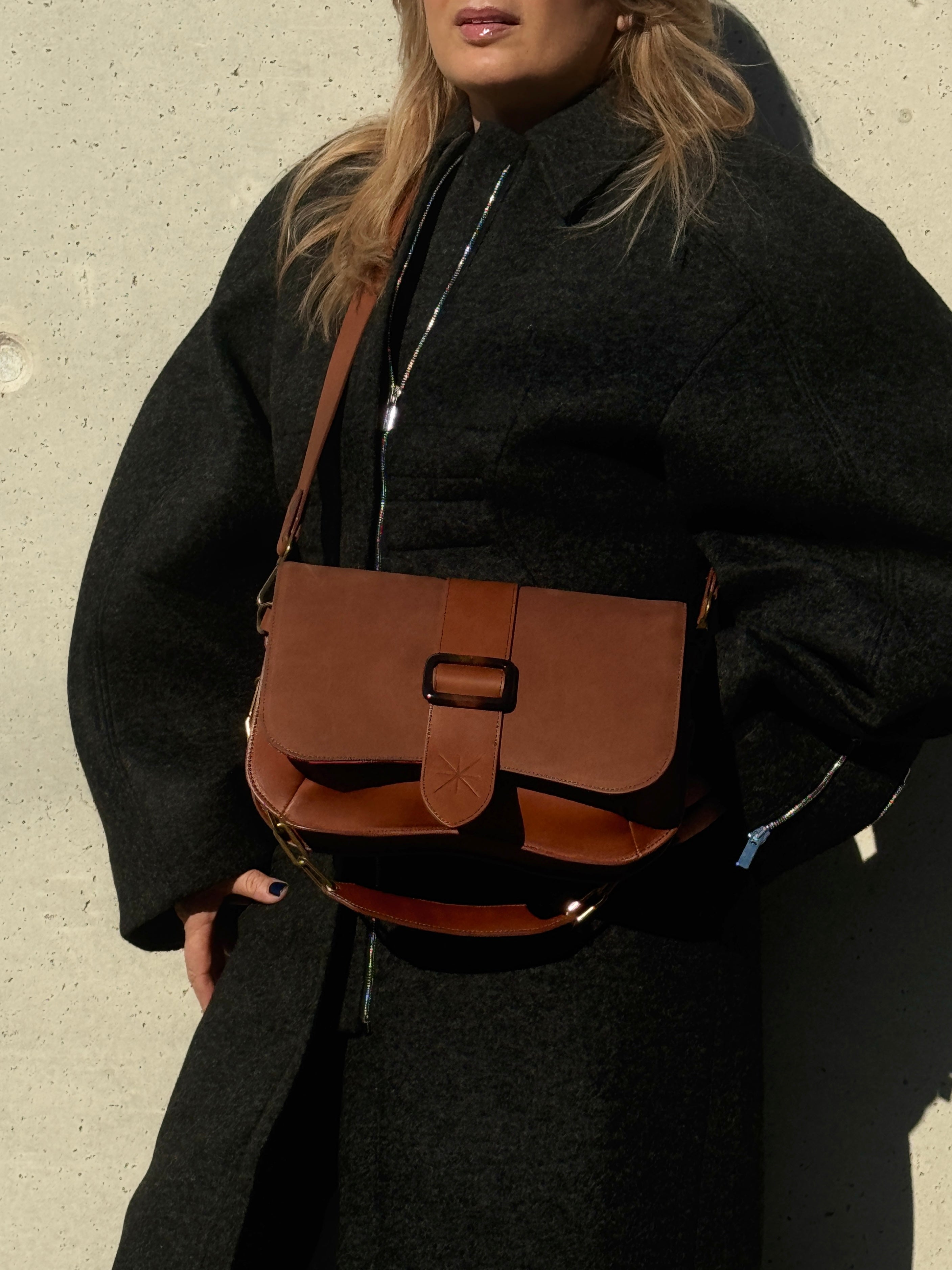 SAC BABY DOUBLE THARA MARRON GLAÇÉ