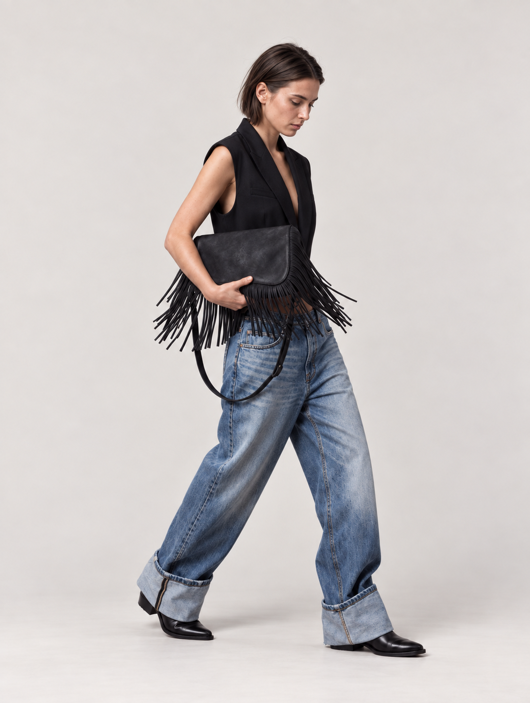 BABY HEVA NUBUCK BLACK BAG