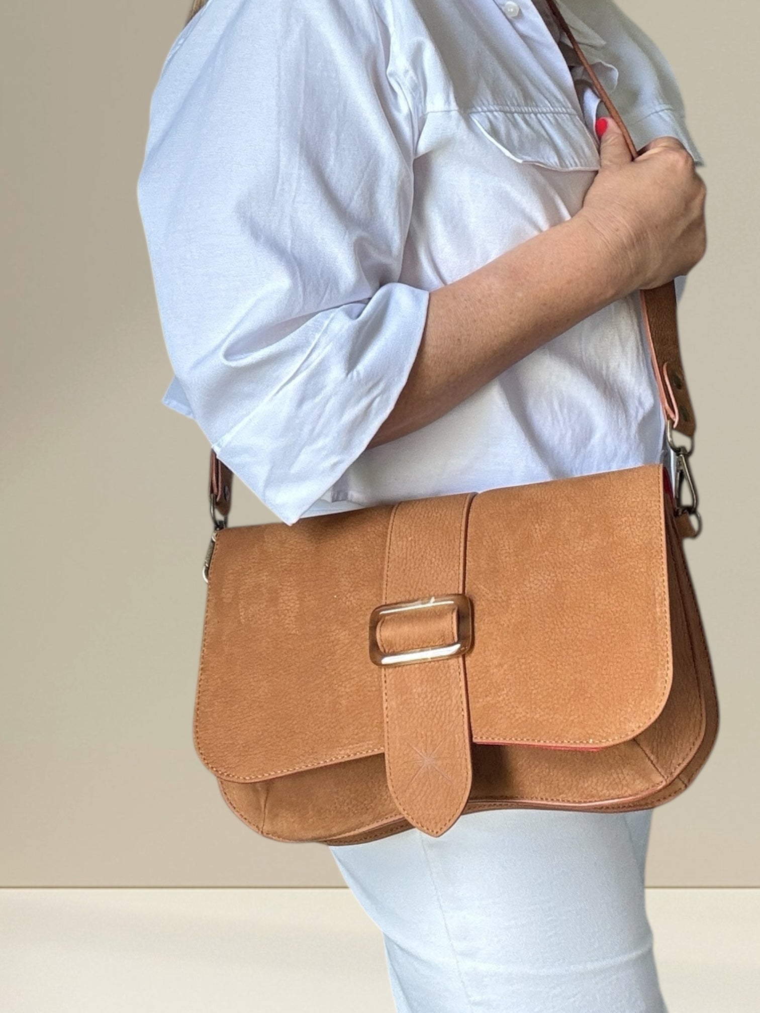 SAC BABY DOUBLE THARA NUBUCK CAMEL