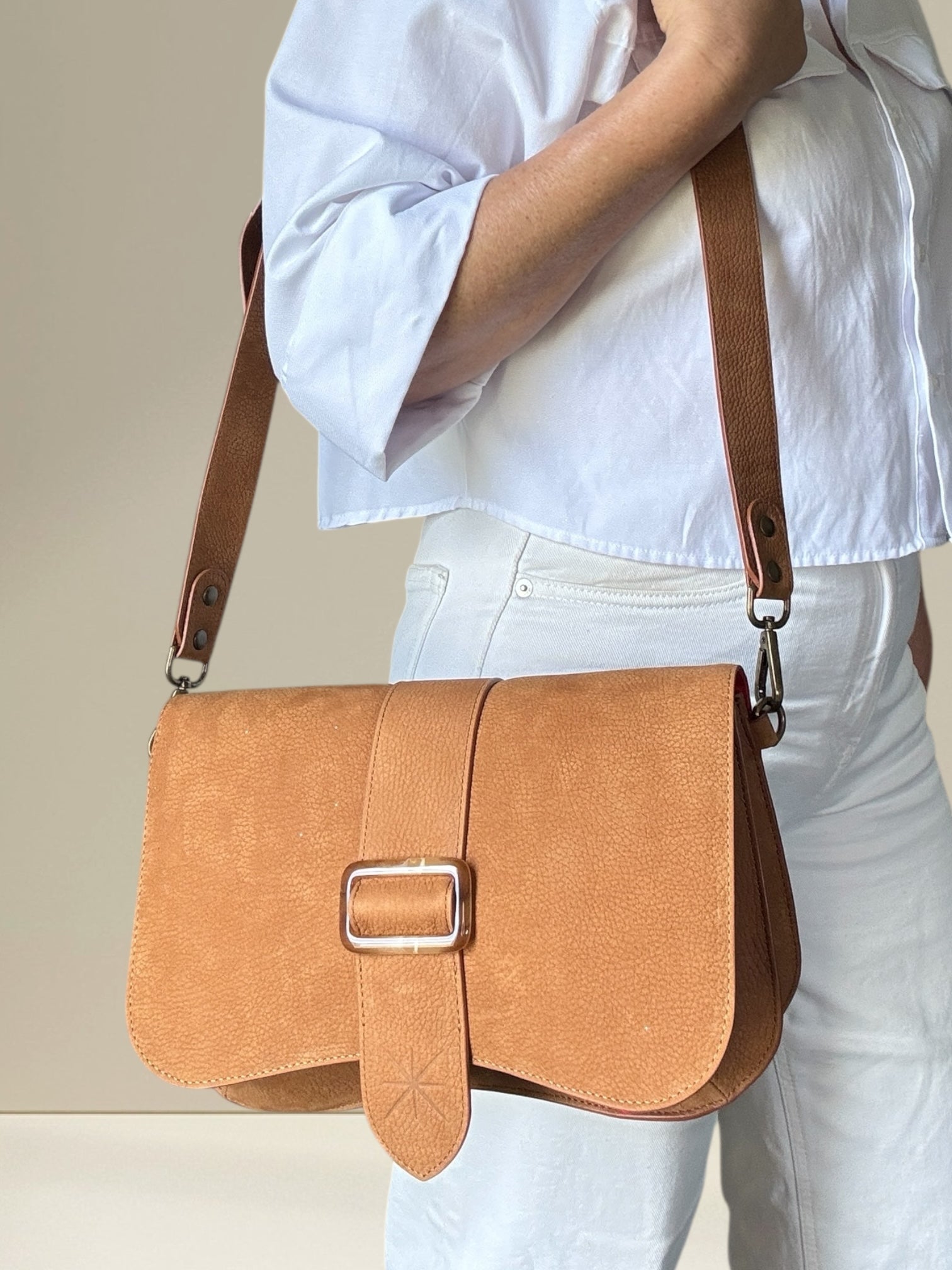 SAC BABY DOUBLE THARA NUBUCK CAMEL